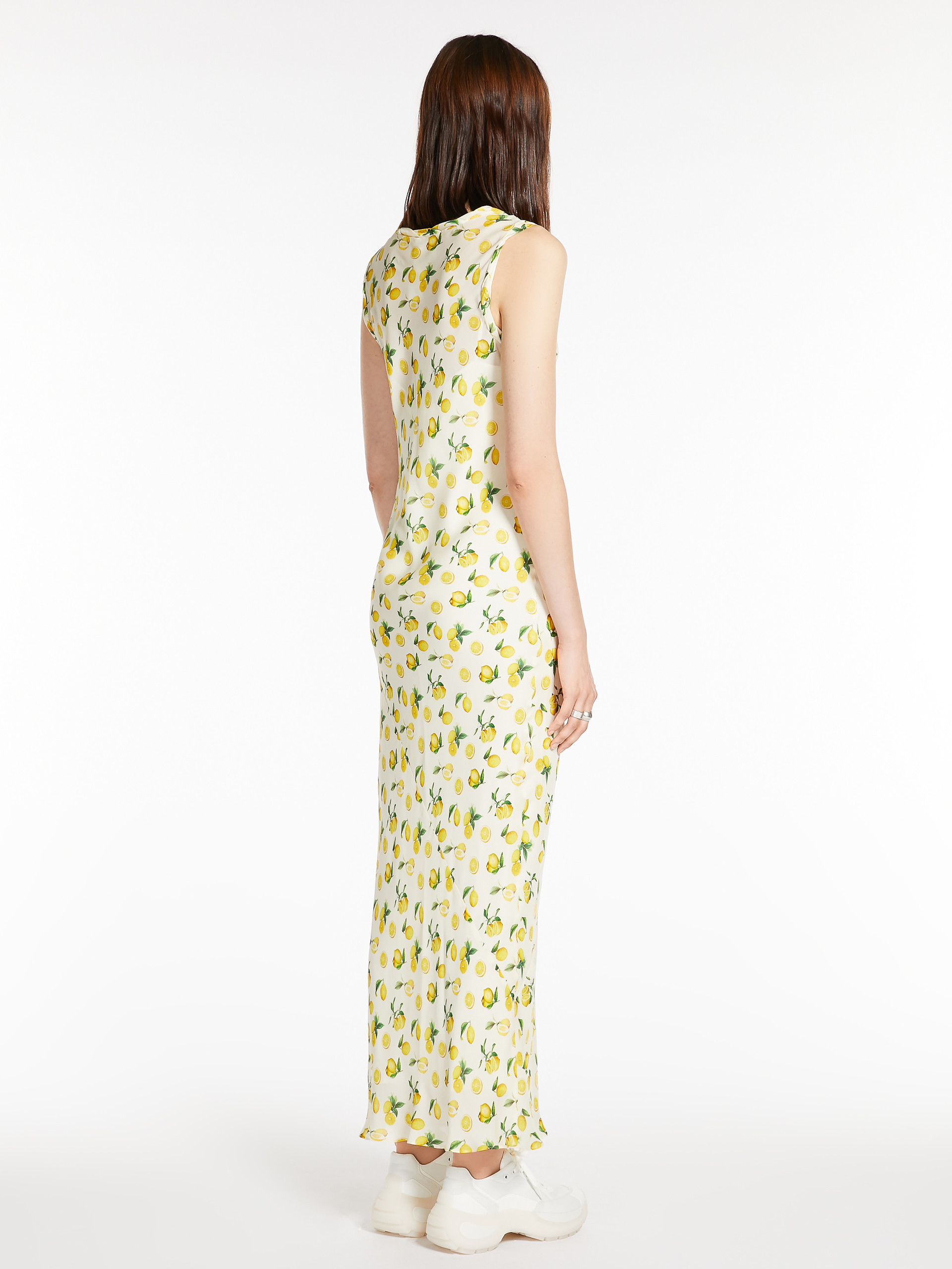 Sportmax Tonale Printed Silk Maxi Dress In Nude