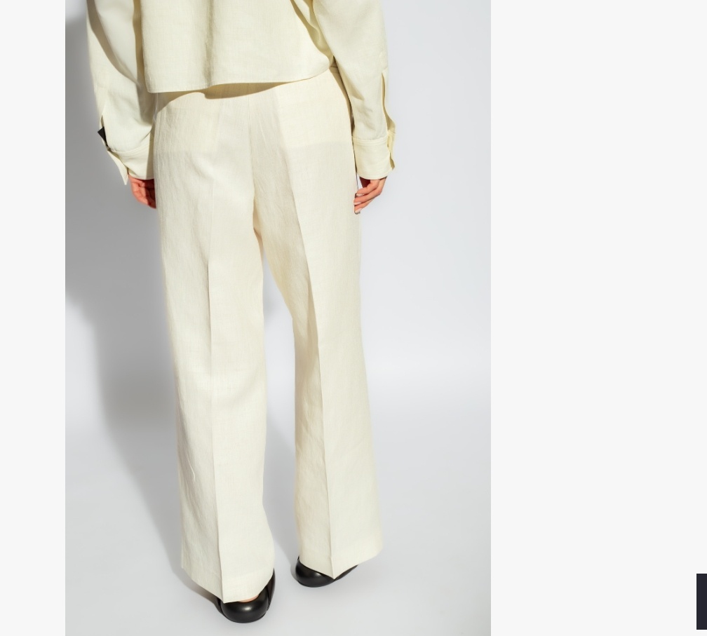 Fabiana Filippi High-waist Linen Blend Trousers In White
