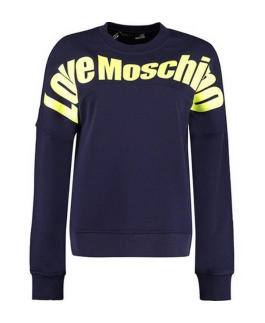 Moschino Logo Details Sweater In Blue