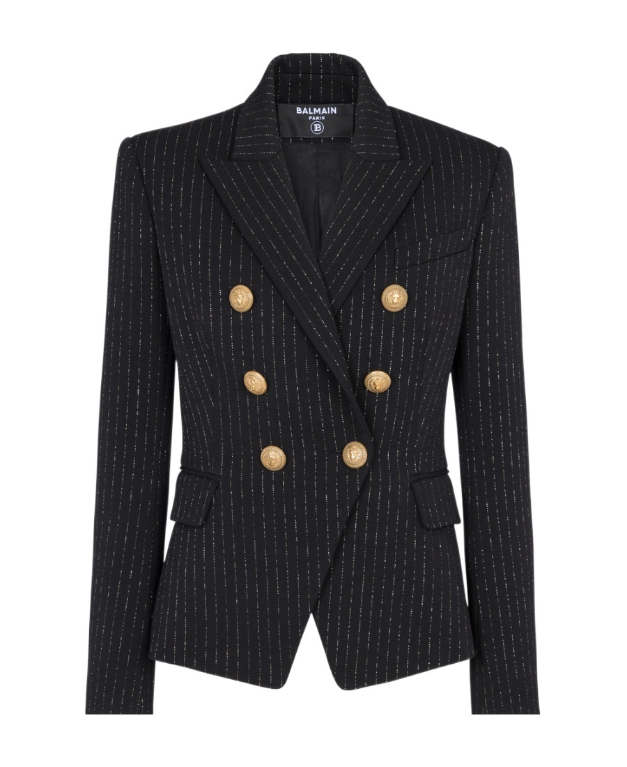 Shop Balmain Classic 6-button Jacket In Black