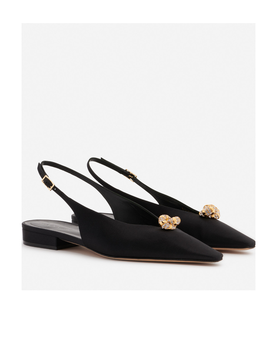 Shop Lanvin Swing Slingback Mules In Black