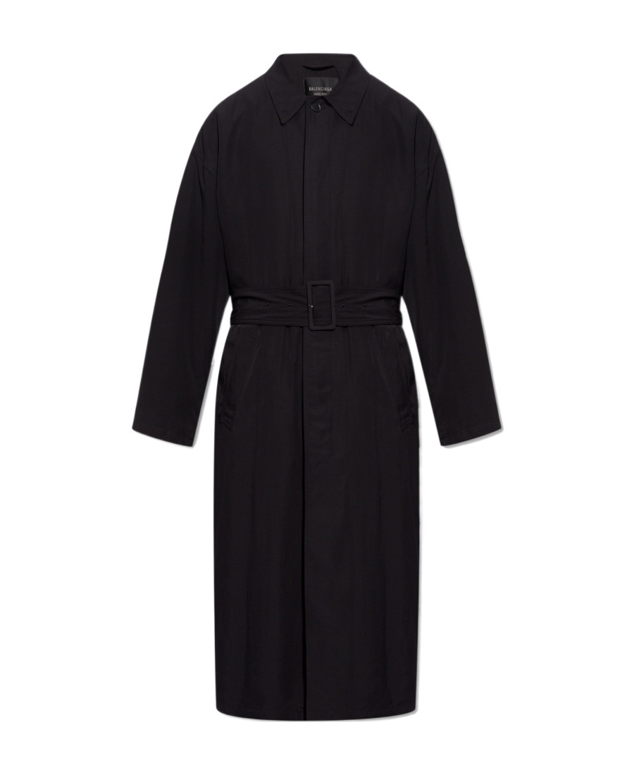 Balenciaga Trench Coat Belted 3/4 Sleeves In Black