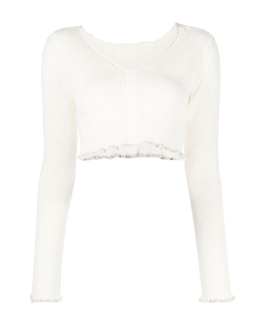 Jacquemus La Maille Santon Cropped Jumper In White