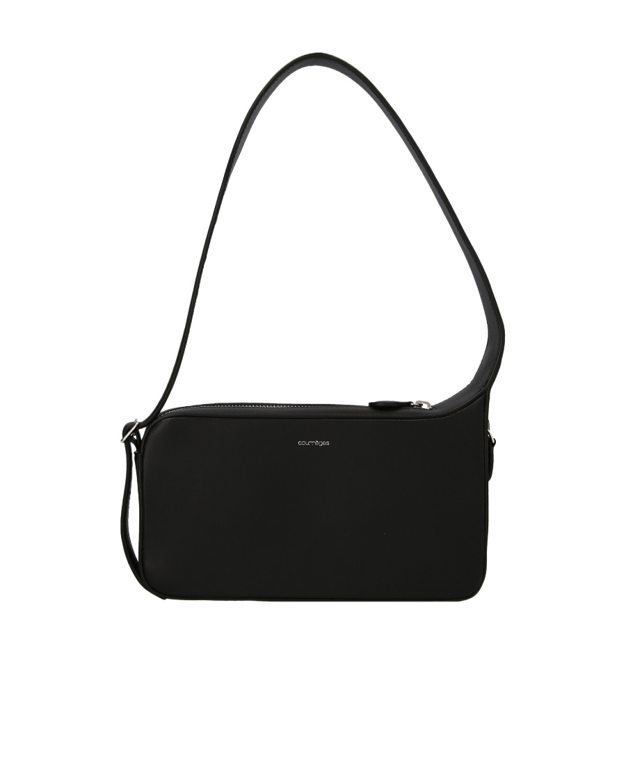 Shop Courrèges Racer Leather Bag In Black