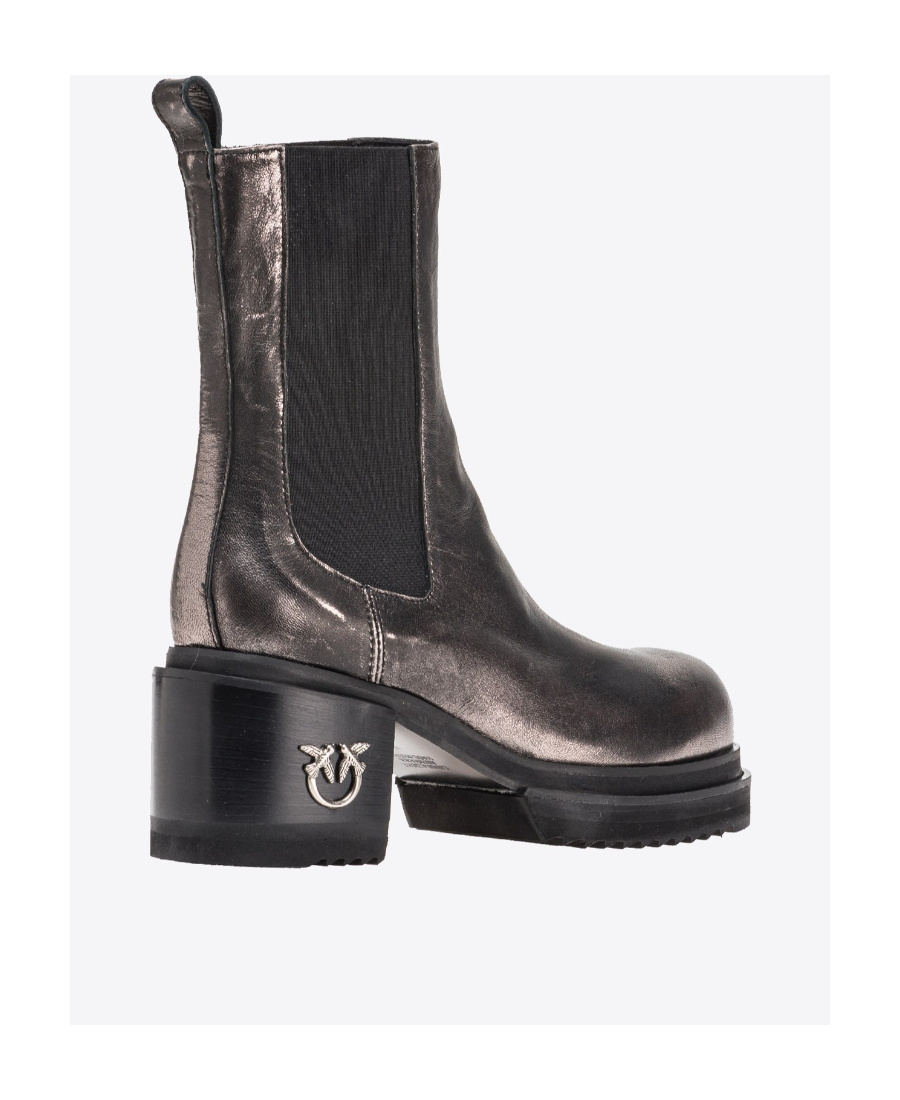 Pinko Woman Ankle Boots Lead Size 7 Calfskin In Black