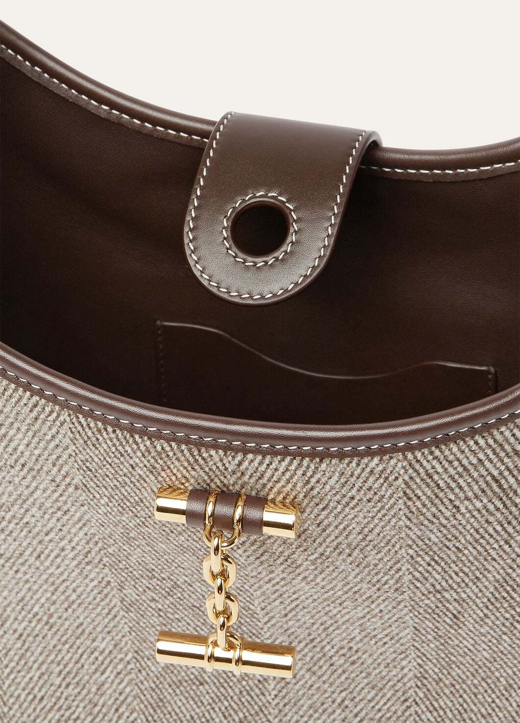 Loro Piana Medium Bobbin Bag In Natural Brown/dark Chocolate Licorice/sun Gold