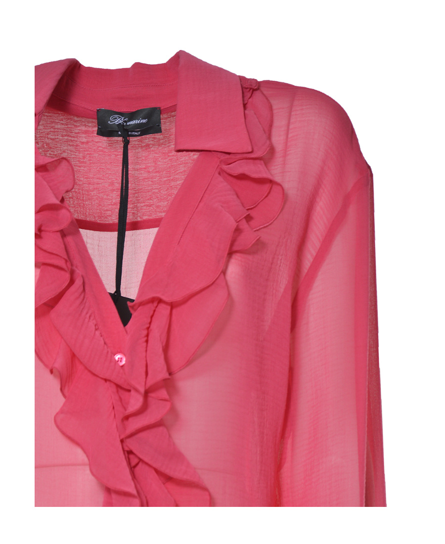 Blumarine Ruffle Long-sleeve Blouse In Red