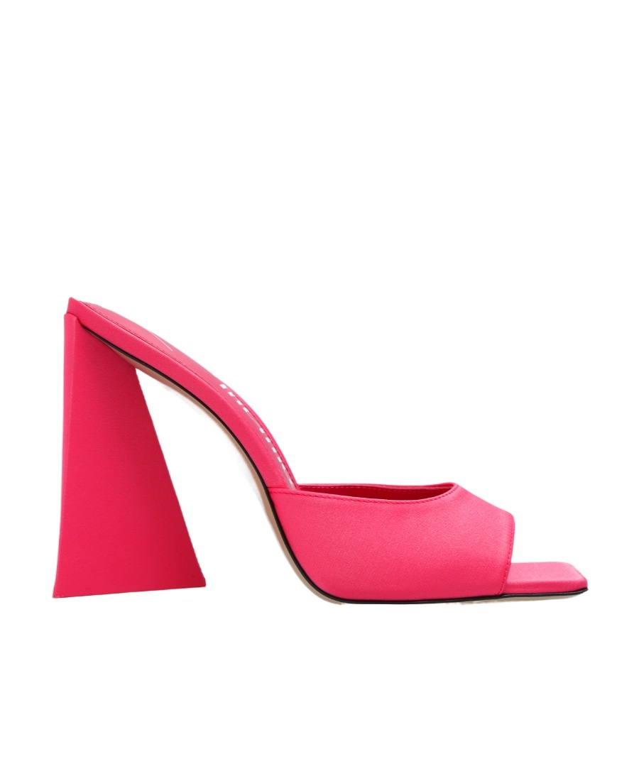 Shop Attico The Devon Square-toe Mules In Red