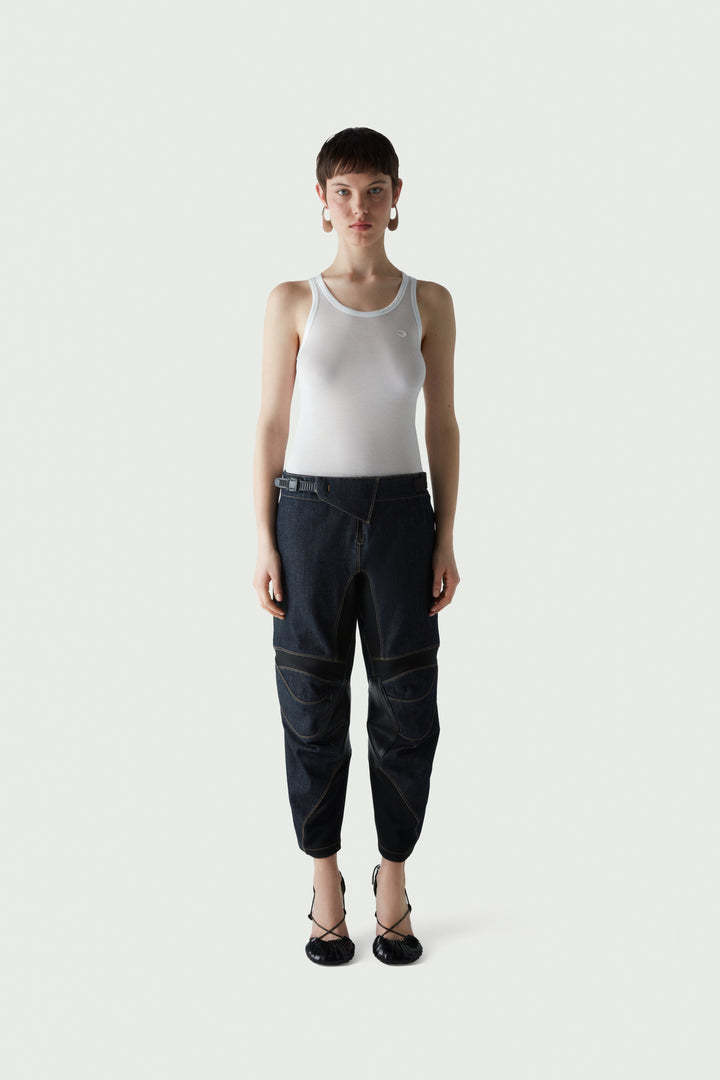 Coperni Middle Waist Denim Trousers In Black