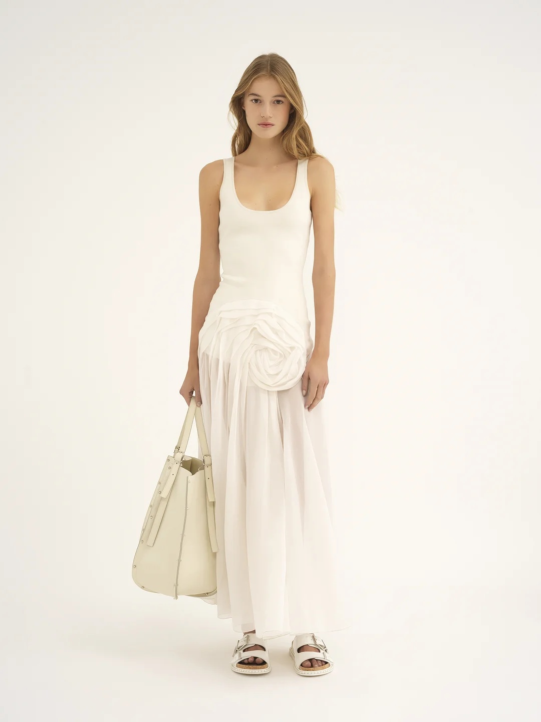 Chloé Floral-appliqué Maxi Dress In White