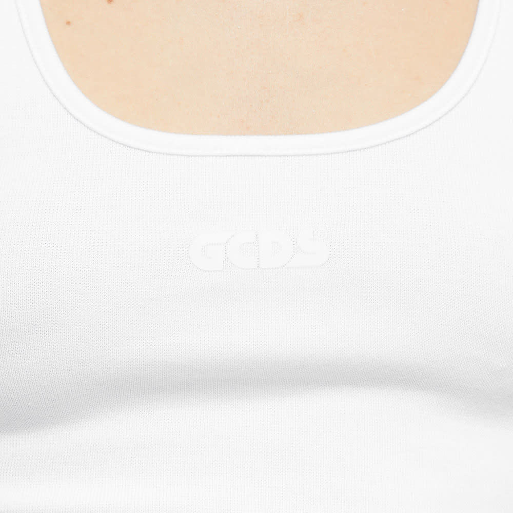 Gcds Sleeveless Jersey-knit Top In White