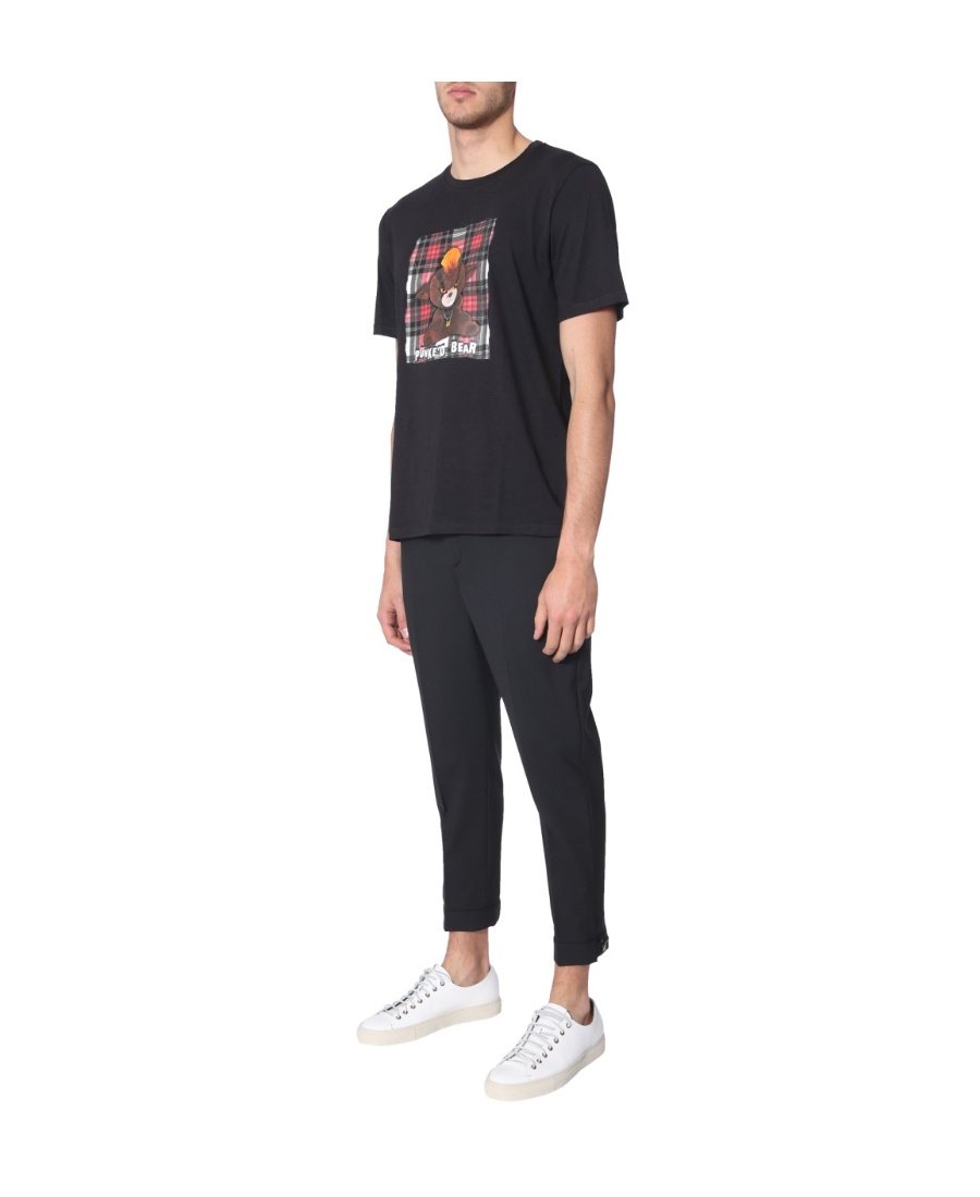 Neil Barrett Funke'd Bear Printed Short Sleeved T-shirt In Black