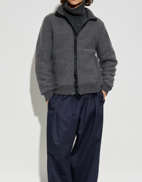 Canada Goose Black Disc Lawson Fleece Jacket Quarry Grey In Gray