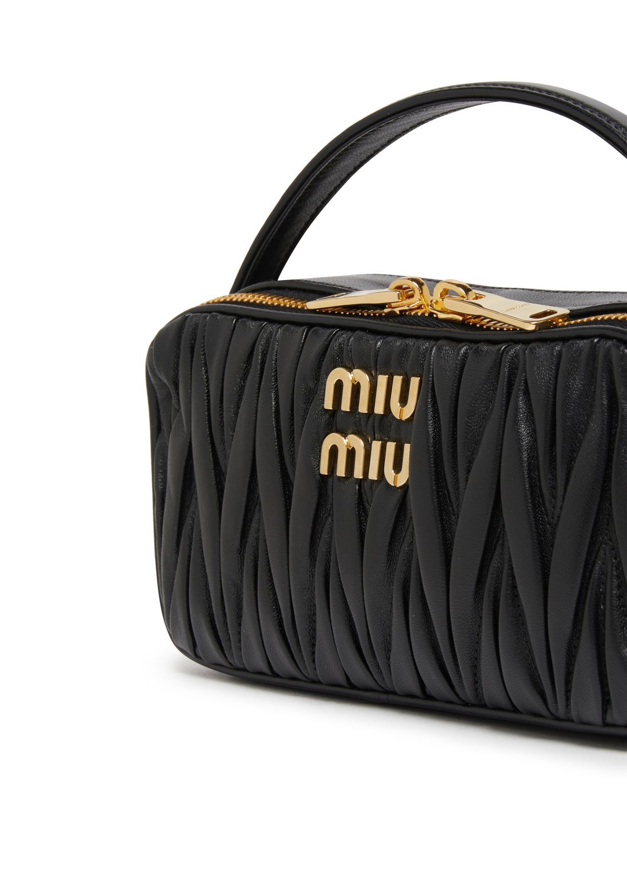 Miu Miu Logo Shoulder Bag In Black