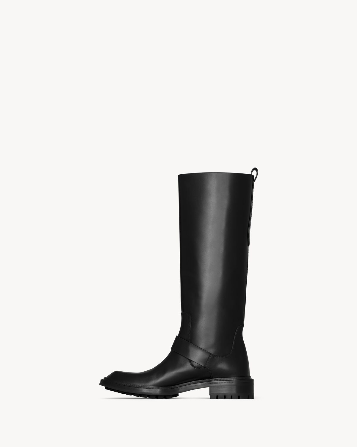 Saint Laurent Vadim Leather Ankle Boots With Buckle Detail In Black