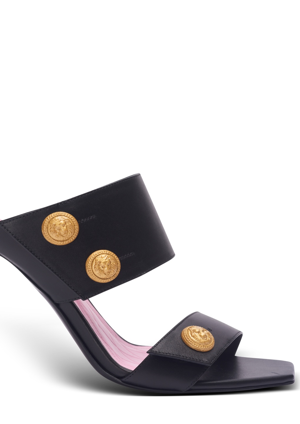 Balmain Smooth Leather Eva Mules In In Black