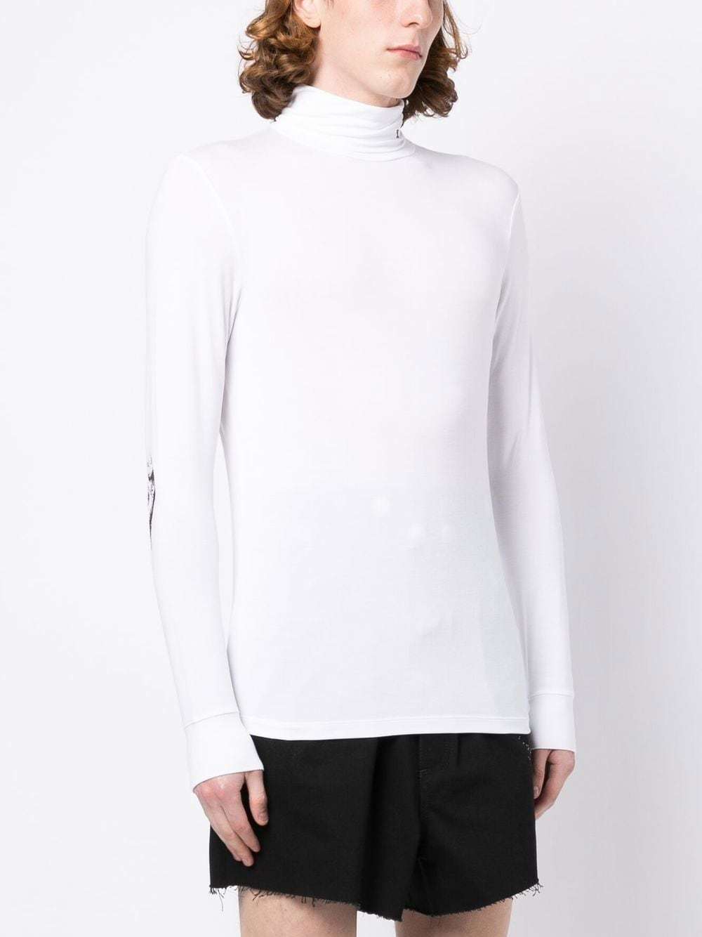 Raf Simons Hand-print Long-sleeve T-shirt In White