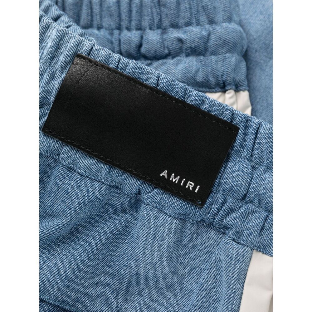 Amiri Side-stripe Chambray Pull-on Track Pants In Blue