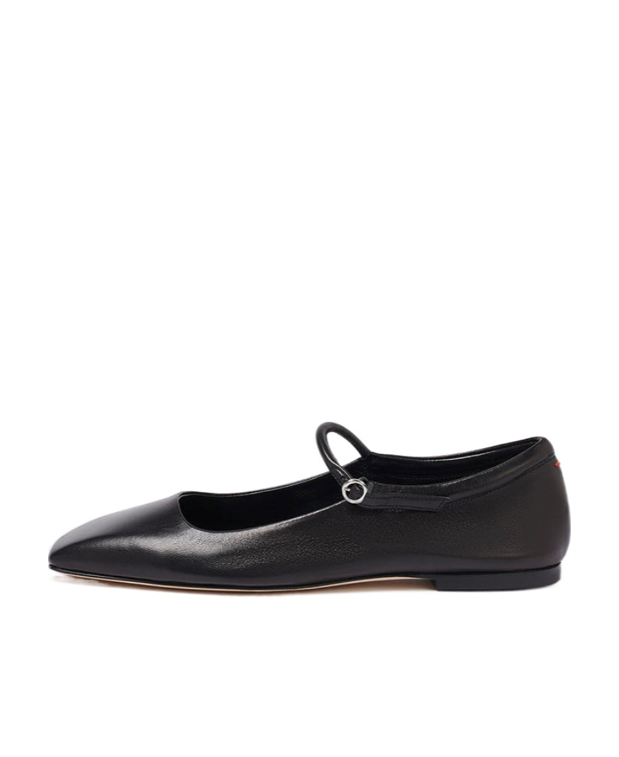 Aeyde Uma Nappa Leather Ballet Flats In Black