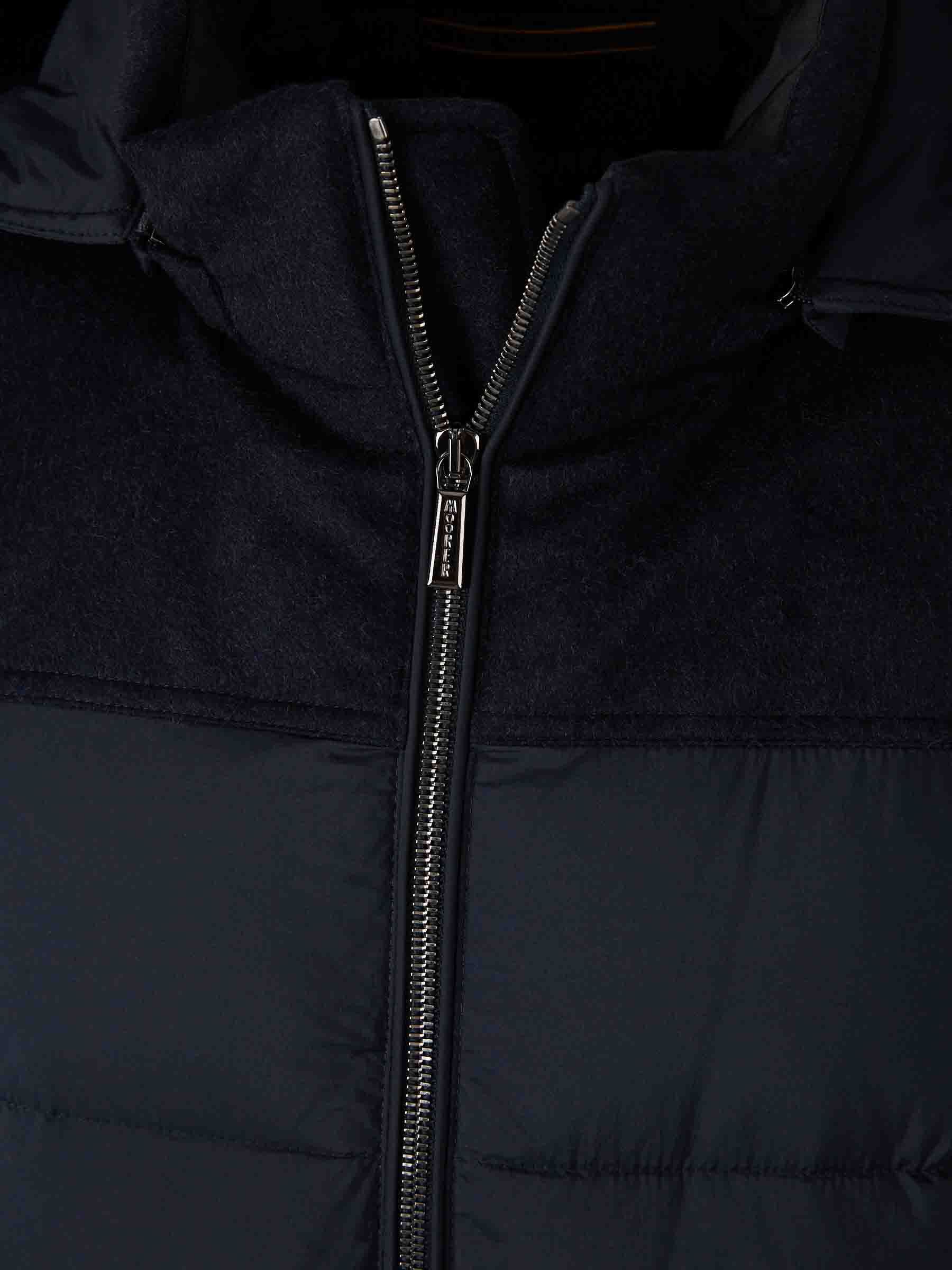 Moorer Allori Quilted Knitted-sleeve Jacket In Black
