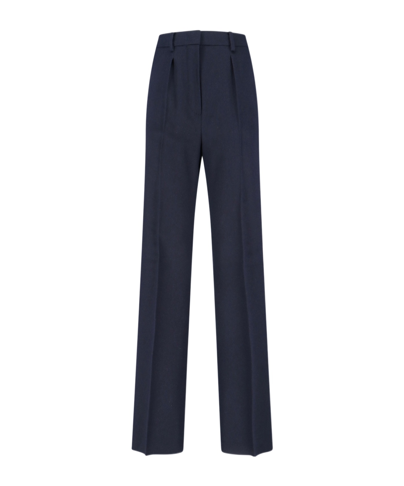 Max Mara Carbone Pleated Trousers In Blue