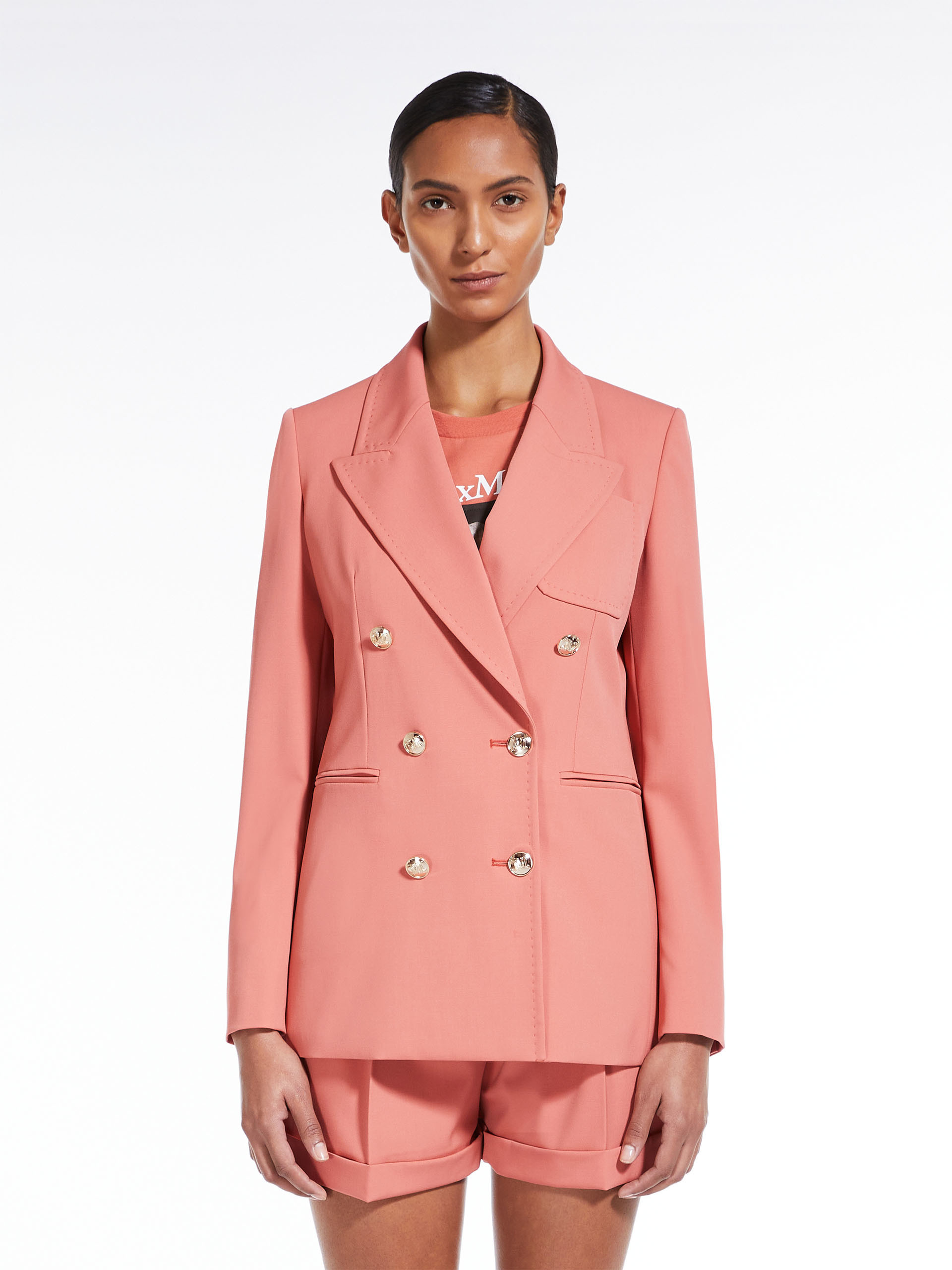 Max Mara Long Sleeved Suit Jacket In Red