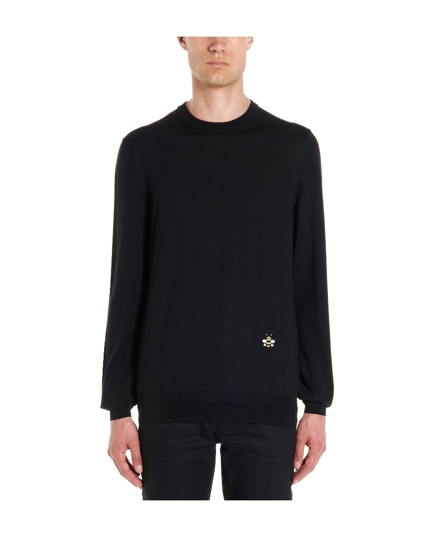 Dior X Kaws Bee Embroidered Pullover In Black