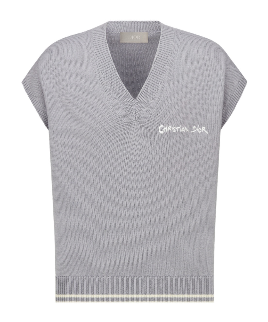 Dior Logo Wool Vest In Gray