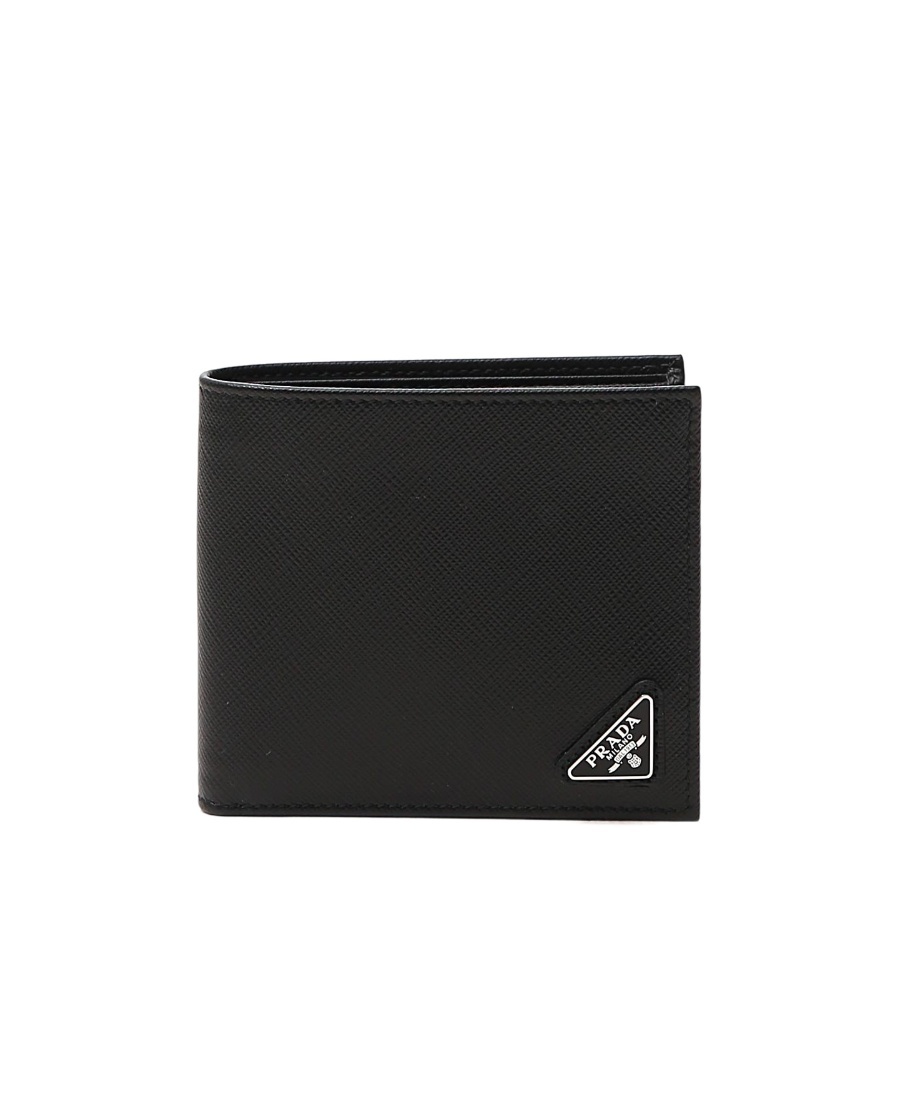 Prada Saffiano Leather Billfold Wallet In Black
