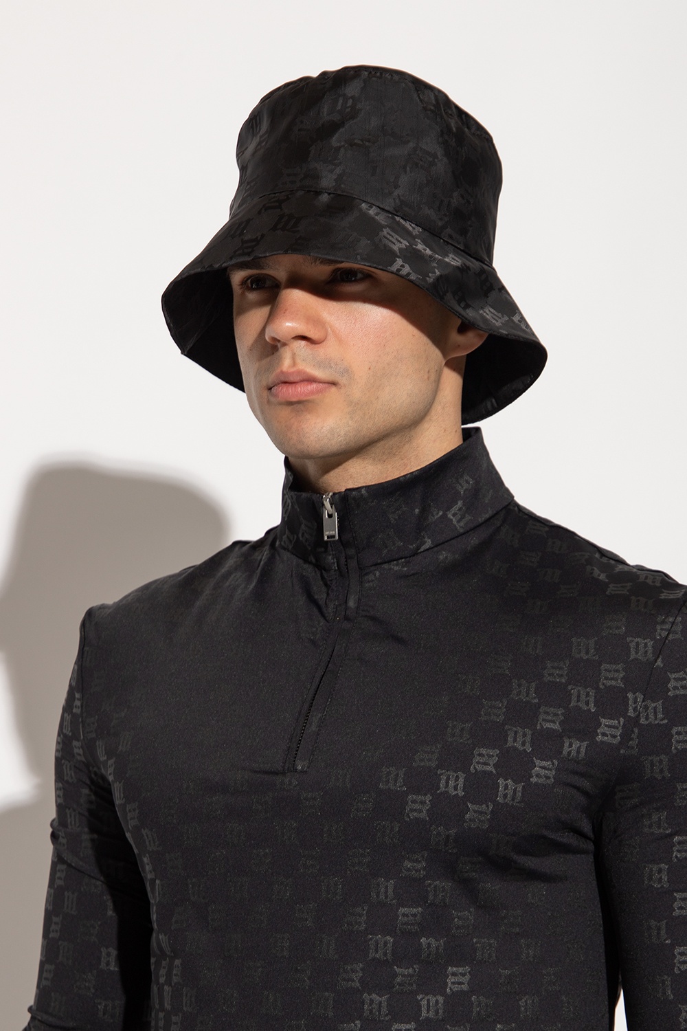 Misbhv All-over Monogram-pattern Bucket Hat In Black