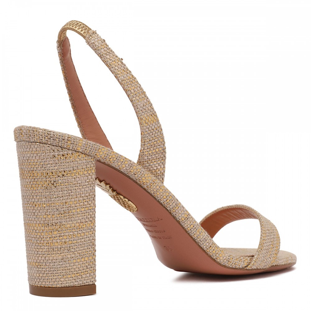Aquazzura Open Toe High Heel Sandals In Gold