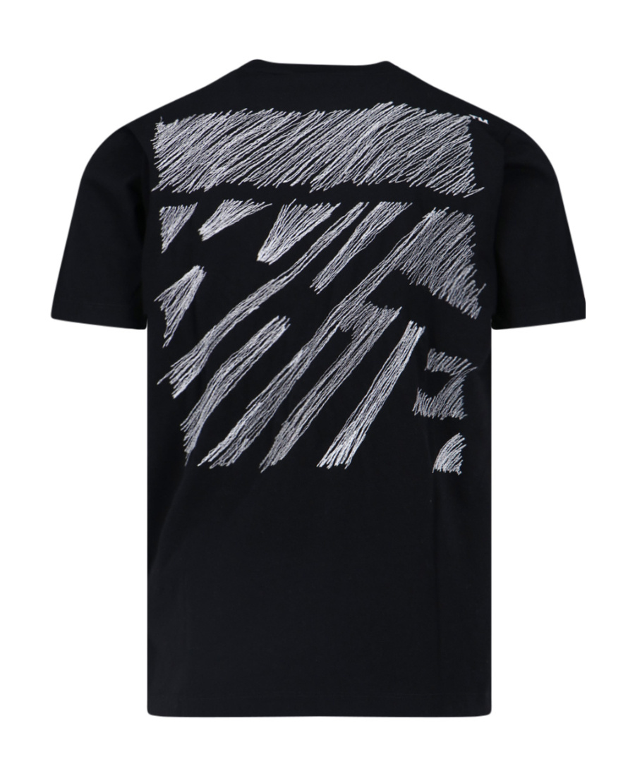 Off-white Scribble Diag Printed T-shirt In Black