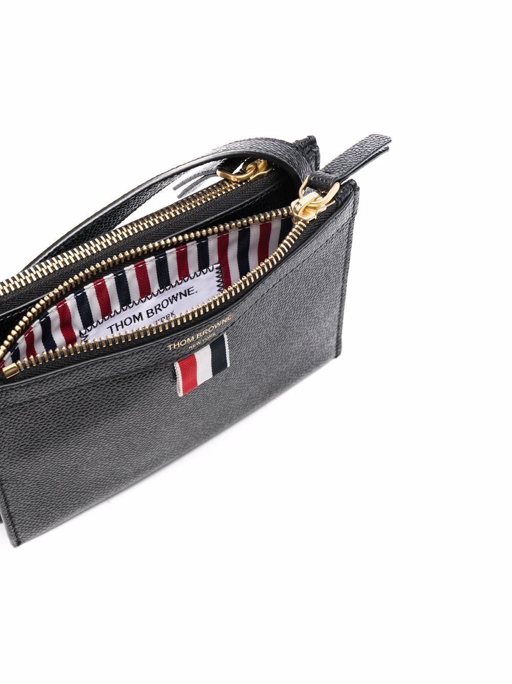 Thom Browne Rwb Tab Crossbody Bag In Black