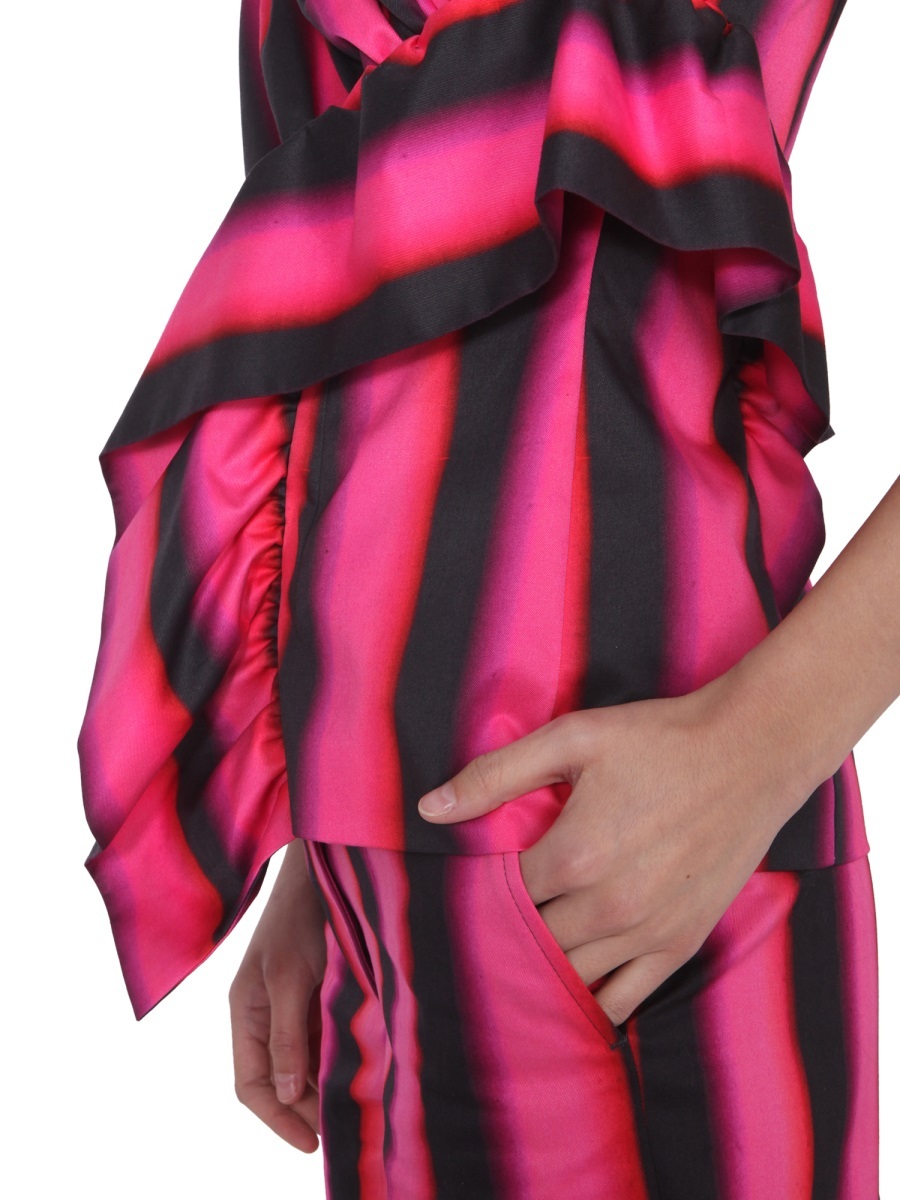 Shop Dries Van Noten Striped Cyvan Top In Pink