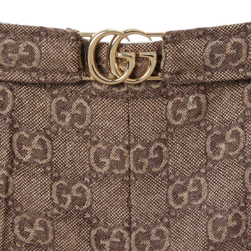 Gucci Gg Wool Flannel Trousers In Brown