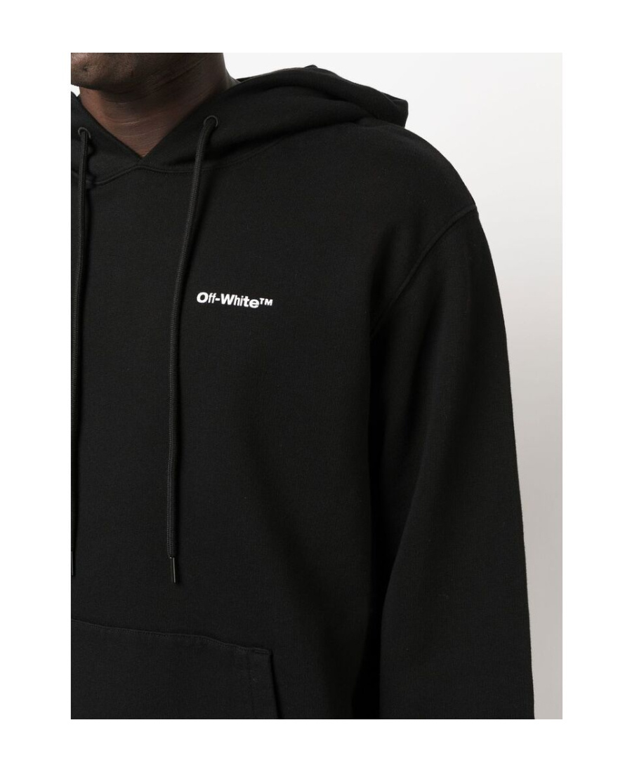 Off-white Caravaggio Arrow Over Hoodie In Black