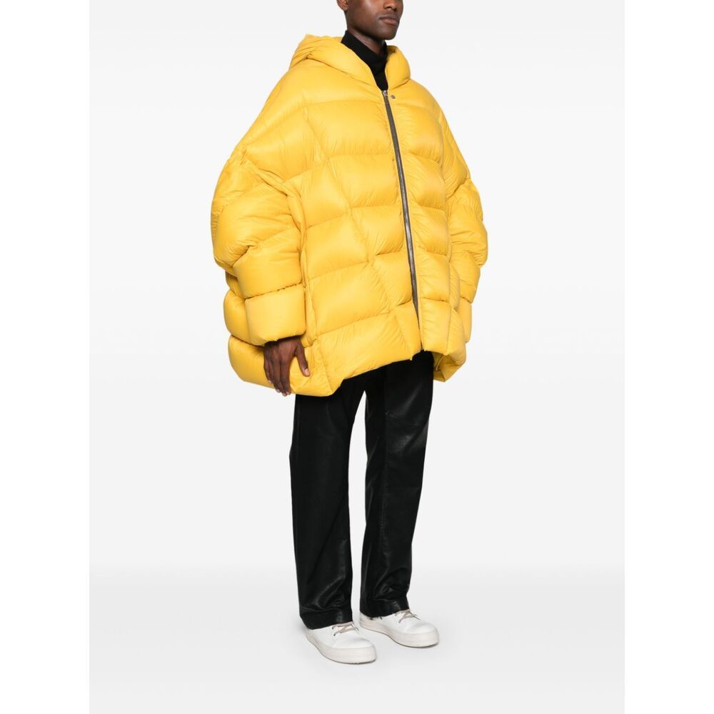 Rick Owens Peter Puffer Coat In Yellow