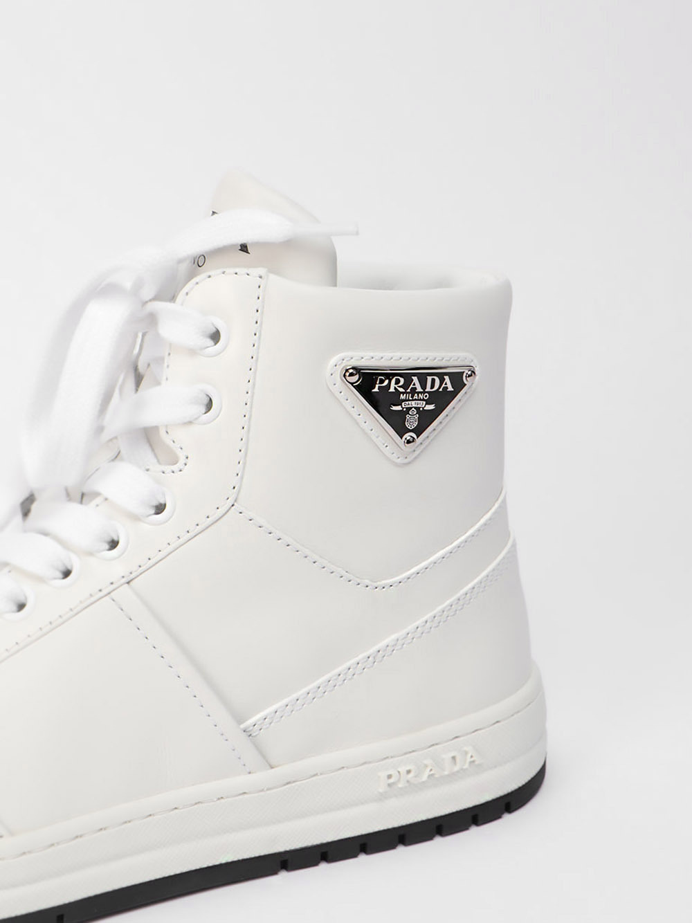 Prada High-top Leisure Sneakers In White
