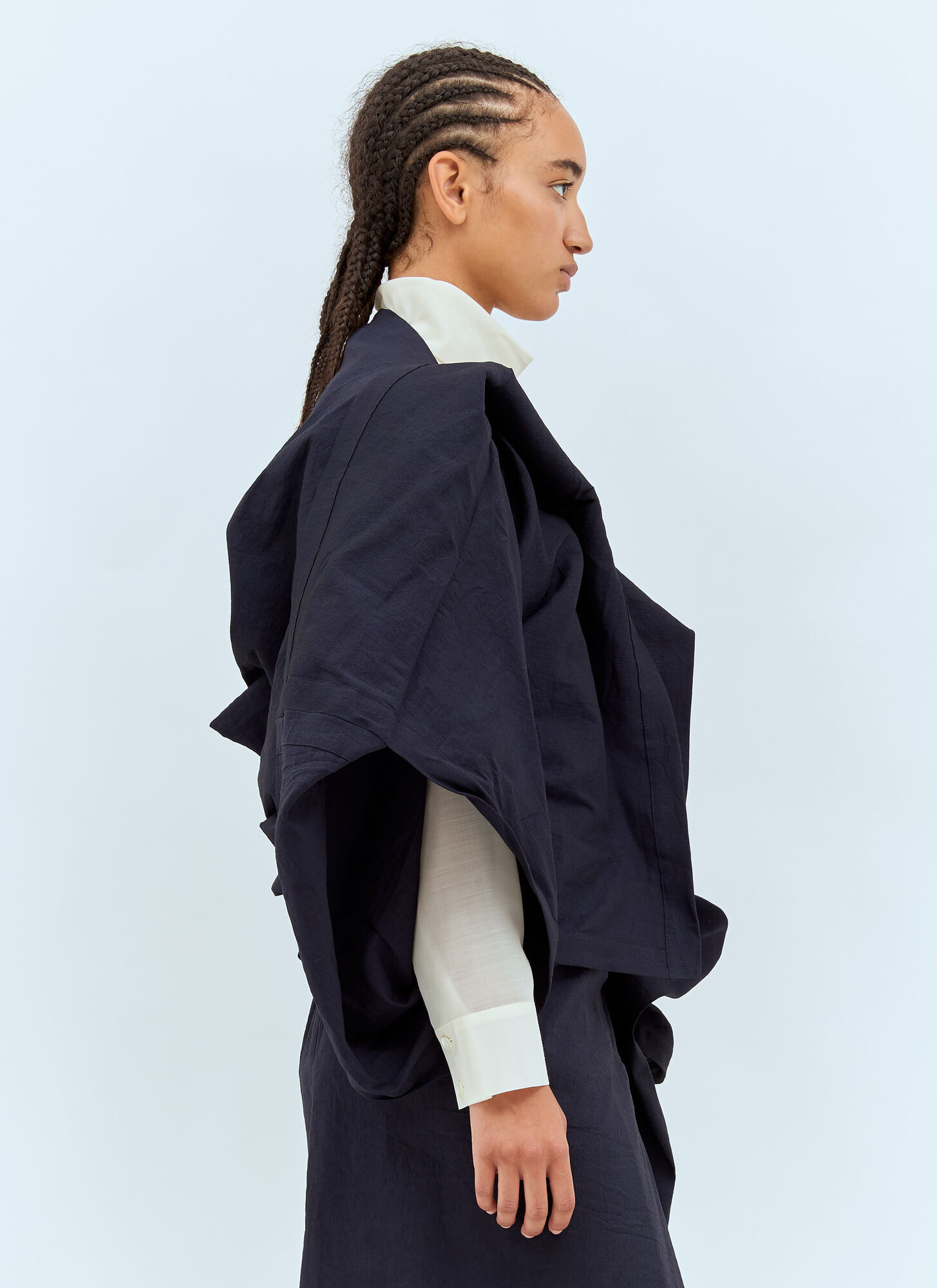 Issey Miyake Asymmetrical Casual Jacket In Black
