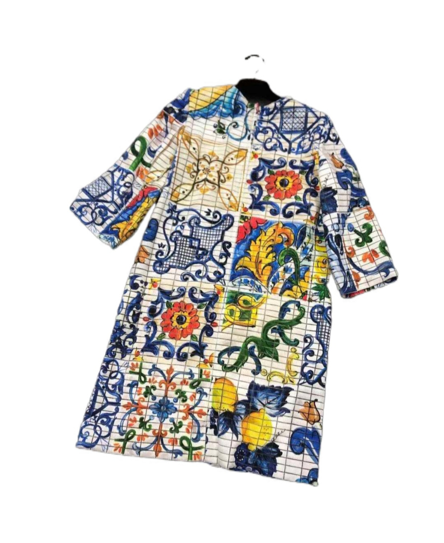 Dolce & Gabbana A Printed Dress In Multicolor
