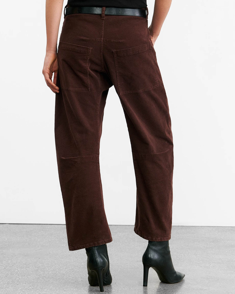 Nili Lotan Shon Cotton-blend Corduroy Tapered Pants In Burgundy