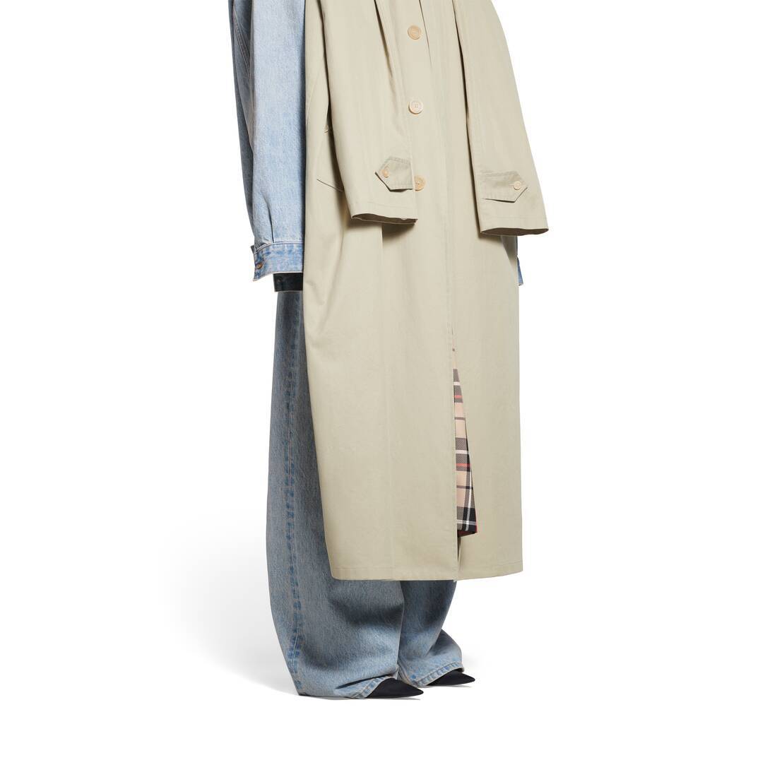 Balenciaga Spliced Design Coat In Nude