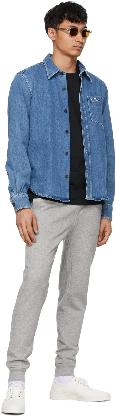 Maison Kitsuné Draw-cord Strap Sweatpants In Gray