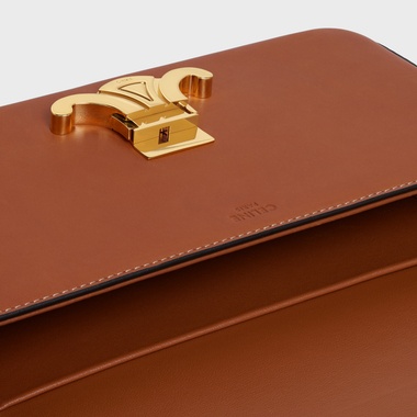 Celine Shoulder Bag Triomph Claude In Natural Calfskin In Brown