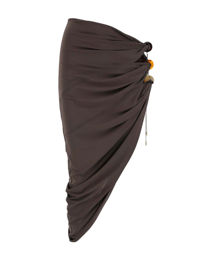 Jacquemus La Perola Cut-out Asymmetrical Skirt In Black
