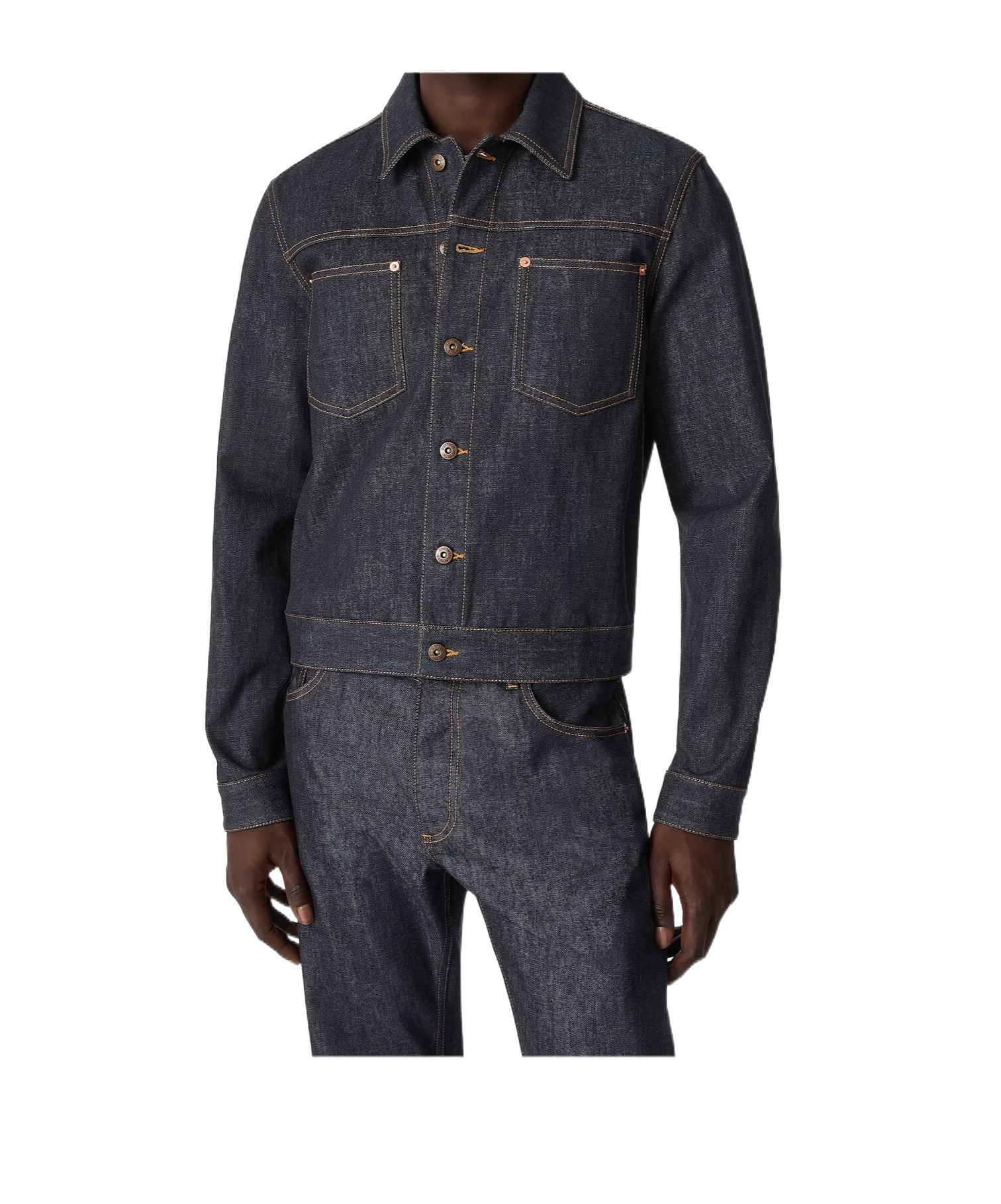 Bottega Veneta Veste En Denim Indigo Brut In Gray