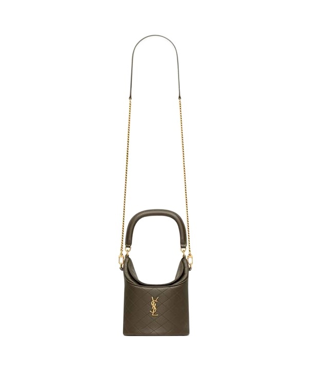 Saint Laurent Gaby Bucket Bag In Green