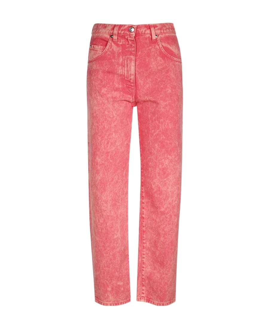 Msgm Cotton Denim Jeans In Pink