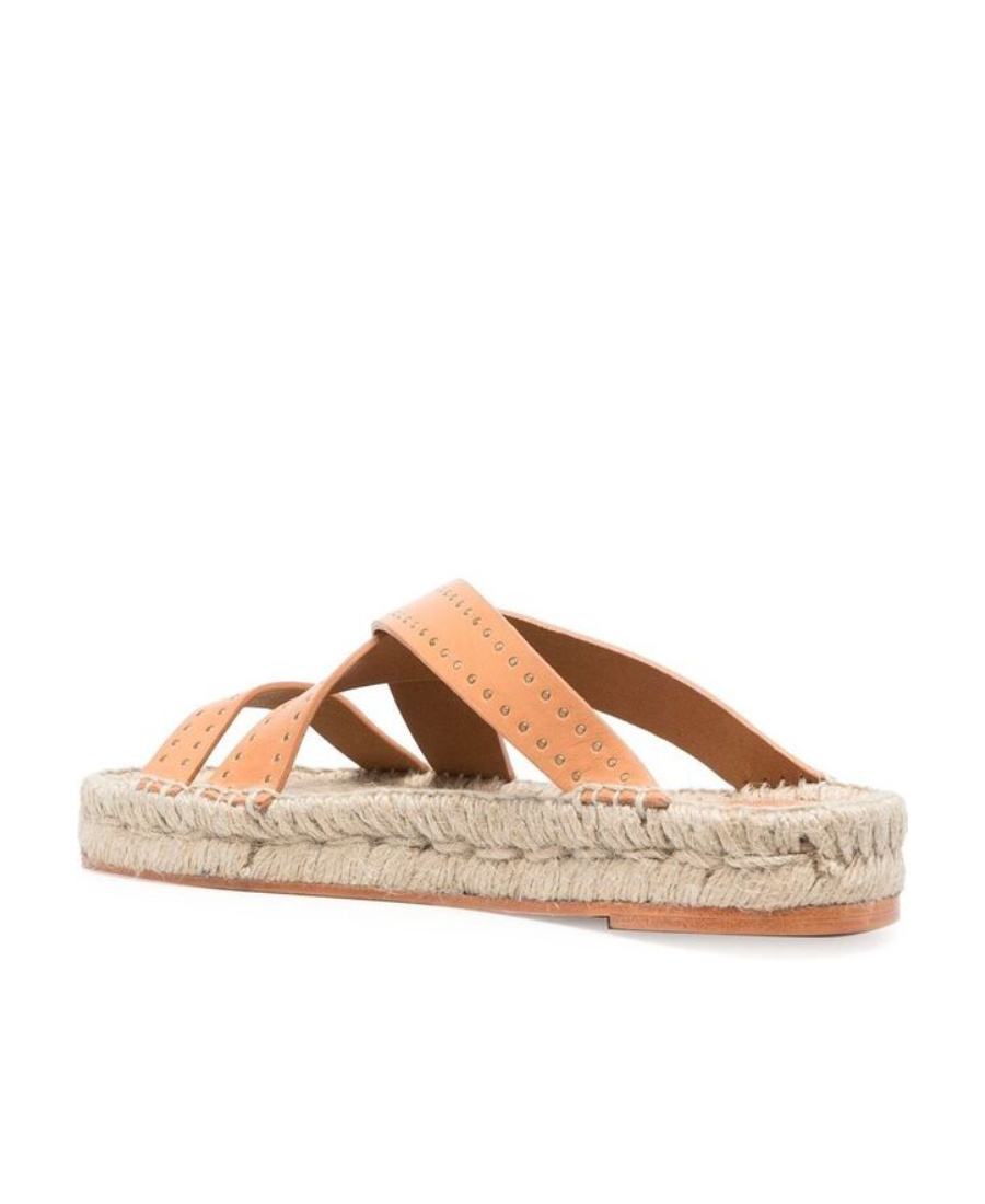 Isabel Marant Stud-detail Cross-strap Espadrilles In Nude