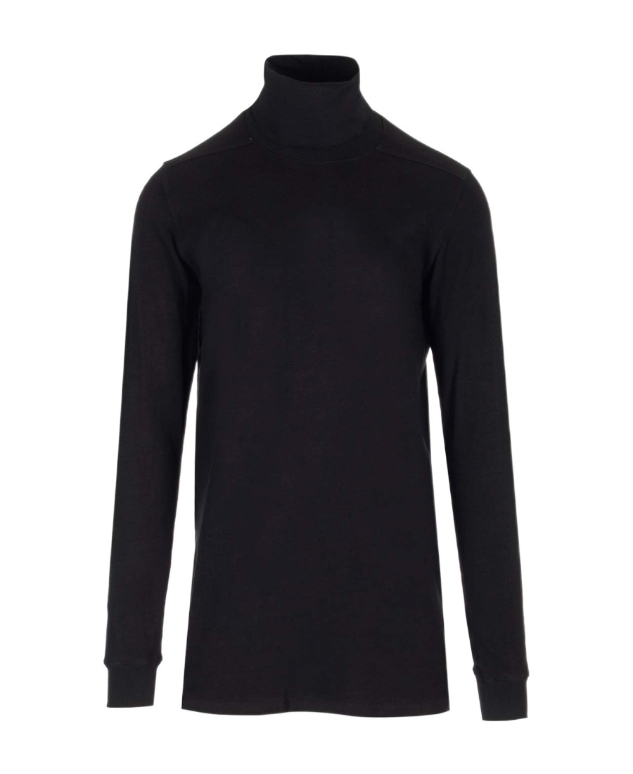 Rick Owens Roll-neck Organic Cotton Jumper In Black